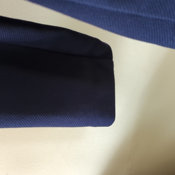 Banana Republic Twill Fitted Knit Cardigan Blazer Maritime Navy Blue M - Picture 11 of 16